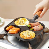 Cast Iron Quad-Hole Skillet | Seasoned Finish