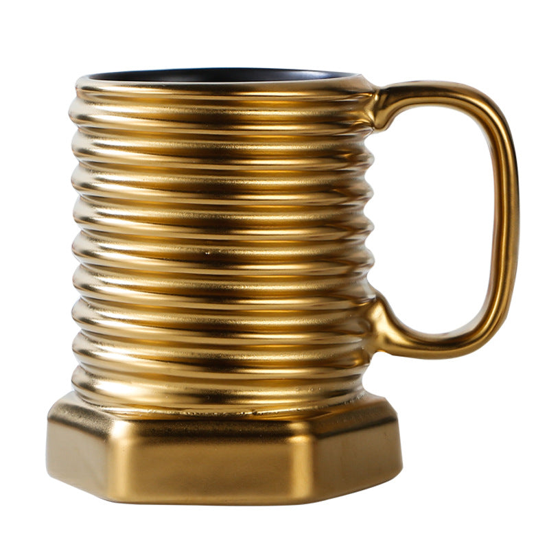 Durable ceramic coffee mug by Vertex Kitchenware, eco-friendly drinkware with a smooth, white finish and comfortable handle.