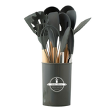 Vertex Kitchenware 12-piece silicone utensil set with anti-slip handles, ideal for cooking and baking in the kitchen.