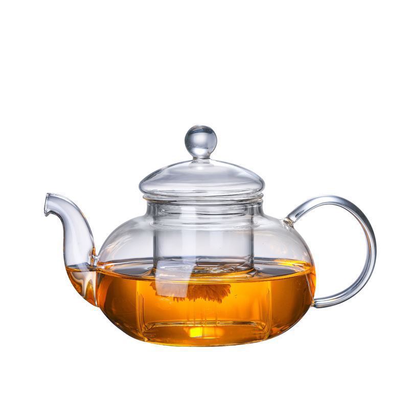 Heat-Resistant Glass Teapot with Built-In Filter