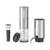 Automatic Wine Opener | Sleek Silver Decanter Set