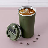 Vertex Kitchenware premium insulated steel coffee tumbler, travel-ready drinkware with a sleek design and secure lid for hot or cold beverages.