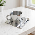 Stainless Steel Coffee Cup Set | Base & Spoon