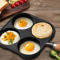 Cast Iron Quad Egg & Burger Skillet | Matte Black