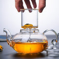 Heat-Resistant Glass Teapot with Built-In Filter