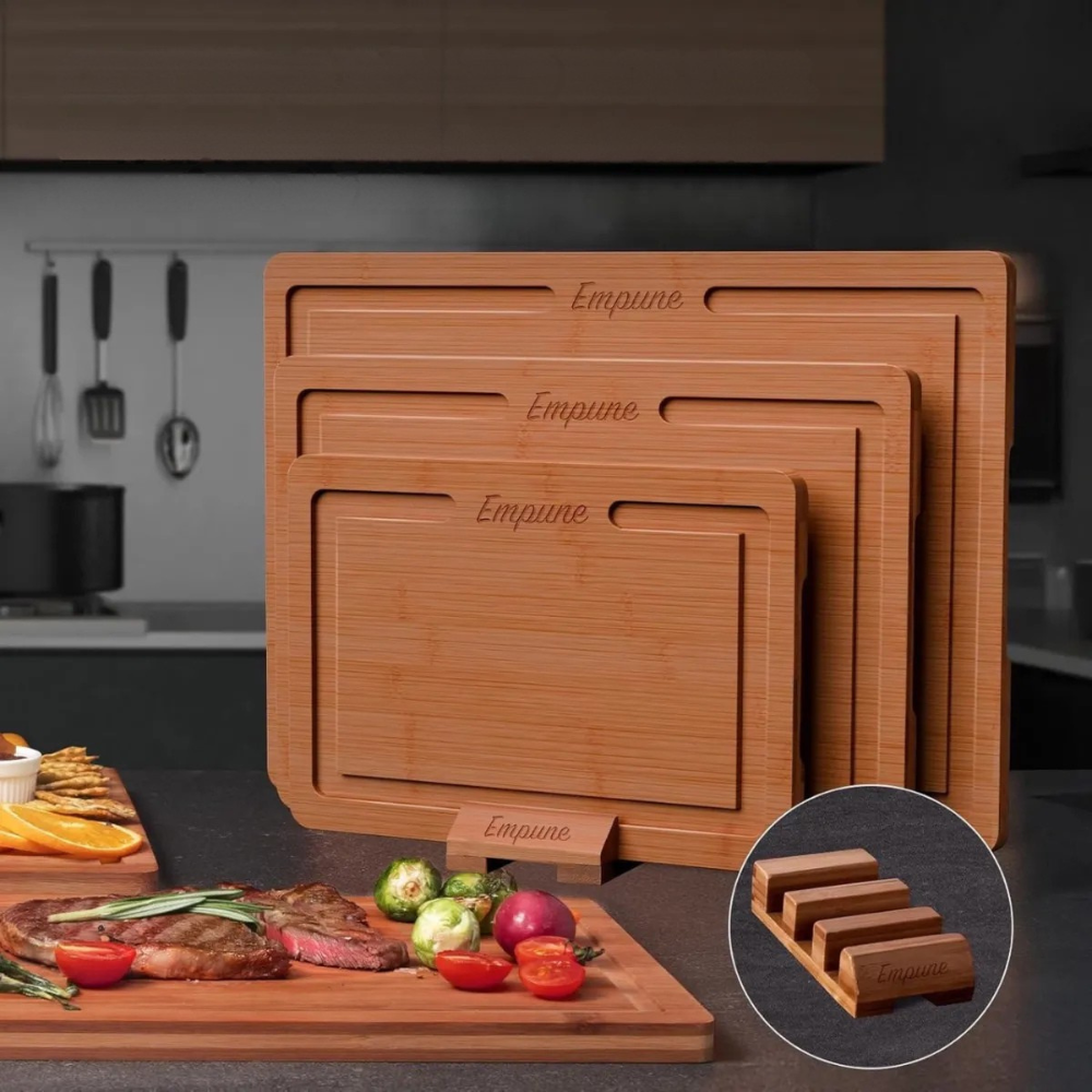 Bamboo Cutting Board Set | Natural 3-Piece