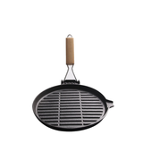 Cast Iron Steak Pan | Folding Bamboo Handle