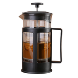 Black Vertex Kitchenware French press coffee and tea maker with stainless steel filter, ideal for brewing premium beverages.