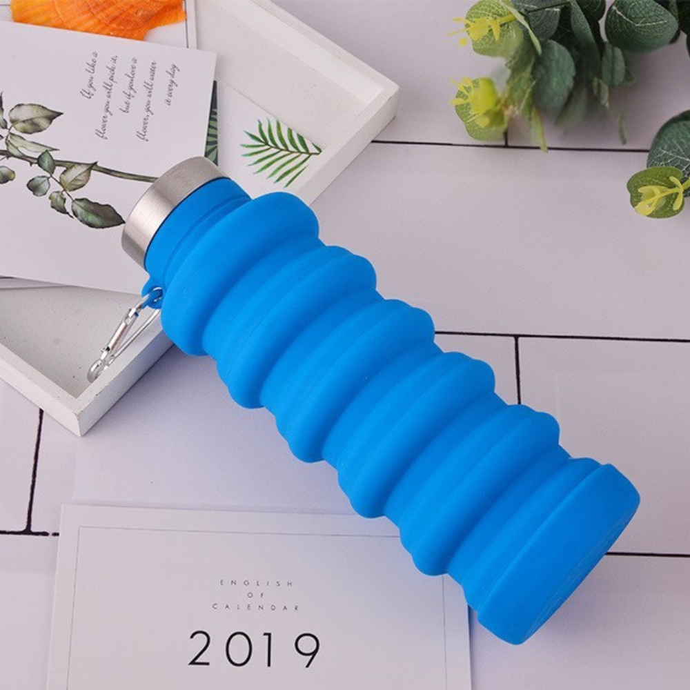 Collapsible Silicone Travel Cup with Carabiner Clip