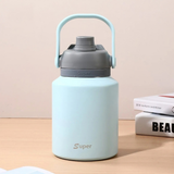 Blue stainless steel insulated jug with straw from Vertex Kitchenware, showcasing its sleek design and durable drinkware features.