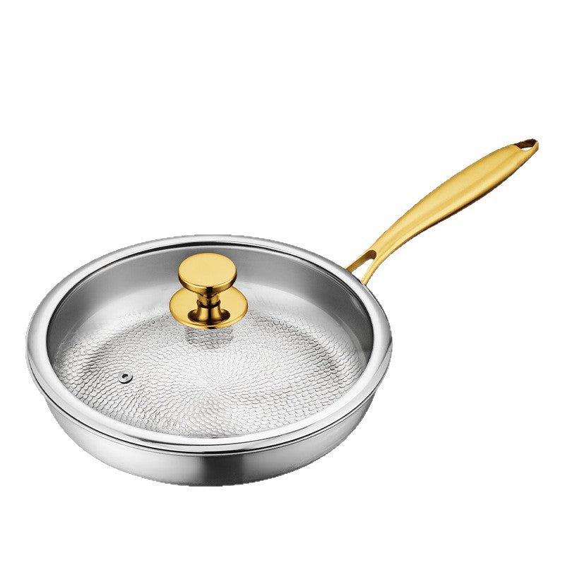 Hammered Titanium Frying Pan | Glass Lid